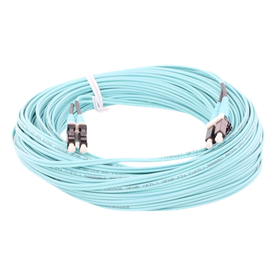 FZ2ERLNLNSNM020 - Jumper de Fibra Óptica / Multimodo OM4 50/125 / LC-LC Dúplex / OFNR Riser / 20 m (65.62 pies) / Color Aqua