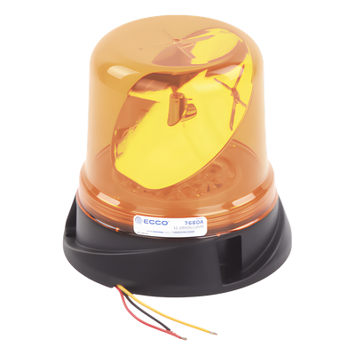 X-7660A - Baliza LED Híbrida Rotativa / Montaje Permanente / Óptica TIR / SAE Clase I / 12-24 VCC / Domo Policarbonato Ámbar