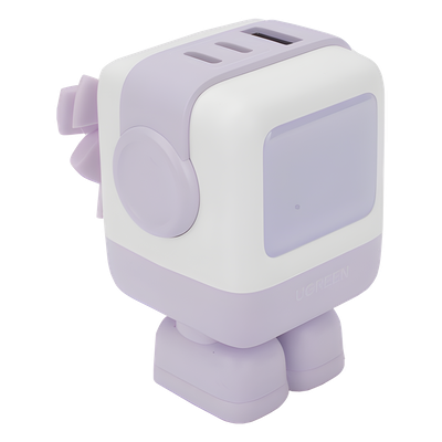 35314B - Cargador RobotGaN de 65W Serie UNO | 3 Puertos de Carga Rápida | 2 USB-C | 1 USB-A | PD 3.0 | QC 4.0 | Carga Inteligente | Tecnología GaN II | Zapato