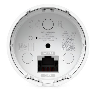 U7-MESH - Punto de Acceso WiFi 7 / Dual Band / Uplink 2.5 GbE / Cobertura 140 m² (1,500 ft²) / 200+ Clientes / IPX6 / Mesh