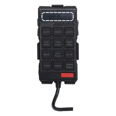 X100F - Sirena Vehicular / 100W / 115 dB / Controlador Unimando con Micrófono / 7 Tonos Americanos / Compatible Barras X67/X75