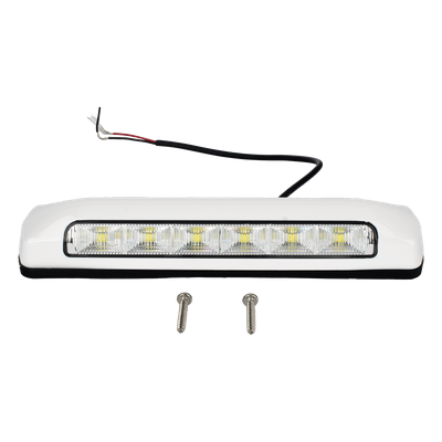 XLTE2205W - Luz de Escena LED / 6 LED / 75 lm / IP67 / 12-24 VCC / 0.1 A / 203 x 41 x 29 mm / 8 x 1.6 x 1.1 in / -30°C a +50°C / Bisel Blanco