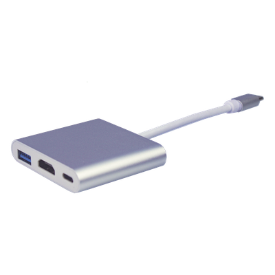 TT-USB-CAV - Adaptador Multipuerto USB-C / HDMI 4K / USB 3.0 5 Gbps / Carga PD 65W / 3-en-1 / Plug and Play