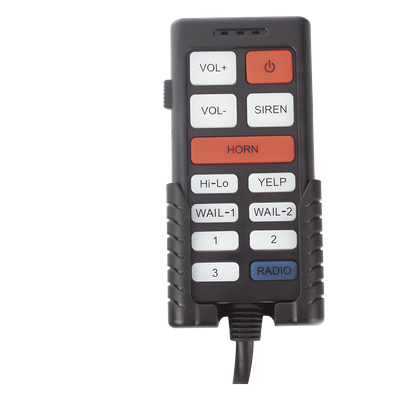 XJ100B - Sirena Vehicular / 100W / 115 dB / Control Unimando / 3 Salidas Auxiliares / Micrófono / Interconexión a Radio