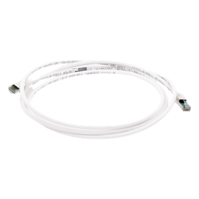 ZM6A-S07-02B - Patch Cord Cat6A S/FTP / 2.13 m (7 ft) / CM/LS0H / Blindaje S/FTP / PCB Interno / UL2043 / Blanco