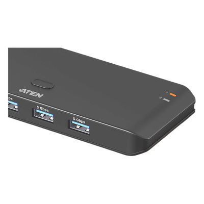US5324 - Switch Compartido USB 3.2 Gen 1 2x4 | Tipo de Host A+C | 5 Gbps | Botón Integrado | Selector Remoto | Diseño Compacto | InstaSync