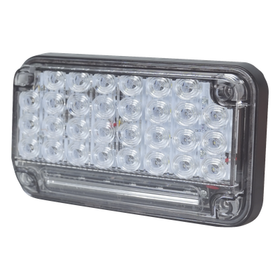 XLTE2335W - Luz de Advertencia LED / 66 LEDs / 7x4" / 12 VCC / 10 Patrones de Destello / Montaje Permanente / Color Claro