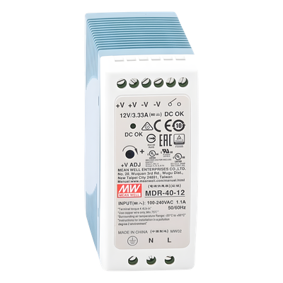 MDR-40-12 - Meanwell Fuente de Poder Riel DIN / 12VCC / 40W MDR-40-12