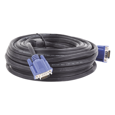 VGA-15M - Cable Extensor VGA / 15 m (49.2 ft) / Full HD 1920x1080p / Conector HD15 Macho a Macho / Blindaje Aluminio y Malla Trenzada / CCTV y Videovigilancia