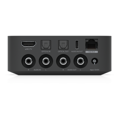 UPL-PORT-B - Streamer de Audio Digital / PoE o 12 VCC / Wi-Fi 6 / HDMI eARC / RCA / Óptico / USB-C / Multi-Zona 32 Dispositivos / AirPlay y Spotify Connect