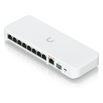 USW-FLEX-2.5G-8 - Switch Administrable / 8 Puertos 2.5GbE / 1 Puerto 10GbE RJ45/SFP+ / 60 Gbps / PoE+ o USB-C