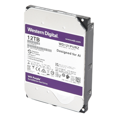 WD121PURZ - Disco duro WD de 12TB / 7200RPM / Optimizado para Videovigilancia