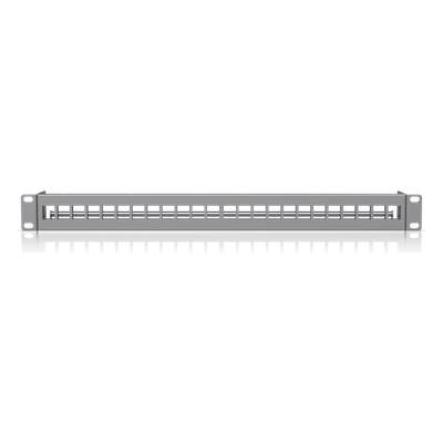 UACC-RACK-PANEL-PATCH-BLANK-24 - Panel Patch Keystone / 24 Puertos / 1U Rack 19" / Barra Gestión Cables / Acero SPCC / 17.4 x 2.5 x 1.7'