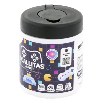 TOALLITAS-GAMER - Toallitas de Limpieza / Antiestáticas / Antibacteriales / 30 Unidades / Aroma Chicle