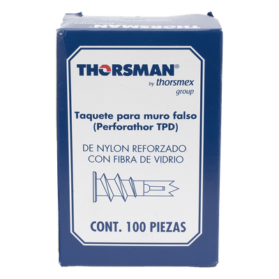 TH-TAP-38 - Taquete auto-perforable / 5 kg carga / Poliamida con fibra de vidrio / -40°C a +80°C / 100 piezas