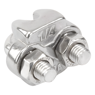 NUDO-14-FJSS - Syscom Towers Abrazadera de Cable / Acero Inoxidable / Cable 1/4" NUDO-14-FJSS