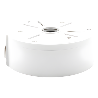 XGA130 - Caja de Conexiones Universal / Interior / Aluminio / Blanco / Bala Domo Turret / 3 y 4 Orificios / Conexión 3/4