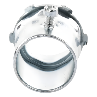 JU-PD-112-CON - Conector 1 1/2" (38mm) pared delgada con tornillo galvanizado etiqueta verde