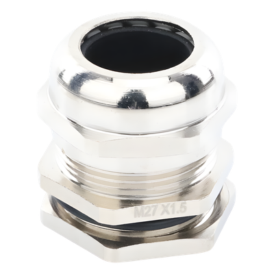 TXG-BM-27X1.5 - Conector Metálico Tipo Glándula / Rango 13-18 mm (0.51-0.71') / IP68-10 Rotativo / Latón Niquelado / -40℃ a 100℃