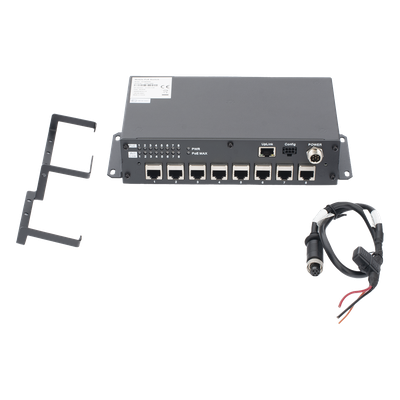 AE-MS8400(RJ45/8) - Hikvision Switch PoE Móvil / 8 Puertos PoE 100 Mbps / 1 Puerto Uplink 1 Gbps AE-MS8400(RJ45/8)