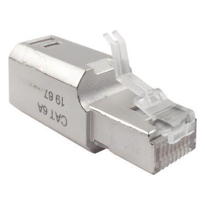 ZP1-6AS-00S - Conector RJ45 Cat6A Blindado / Terminación en Campo / 10 Gbps / Sin Clip Protector / UL 2043 Plenum