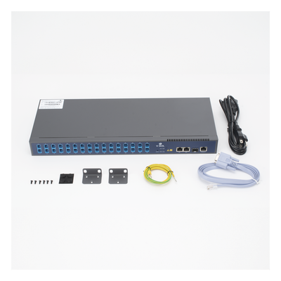V1600GS-O32 - OLT GPON / 1 Puerto PON con Splitter 1:32 / 3 Uplink (2 GE + 1 SFP/SFP+) / Hasta 128 ONUs / 20 km / 1.73 ft Rack