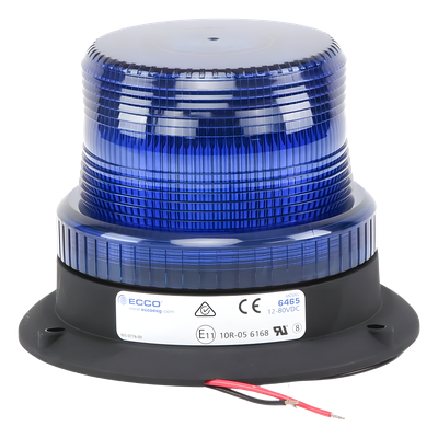 X6465-B - Mini Burbuja LED / 3 LEDs Ultra Brillantes / 12-80 VCC / Destello 75 FPM / SAE J845 Clase III / Policarbonato Resistente a Impactos / 5.1" x 3.9"