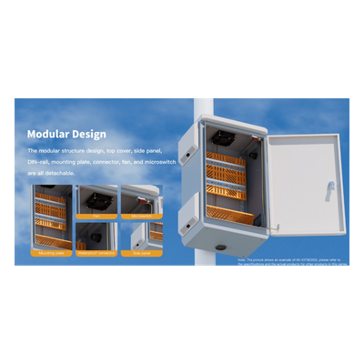 WI-IOTBOX01-V3 - Gabinete de Protección IP / Acero SPCC / 180 x 340 x 160 mm / IP55 / Rieles DIN / Montaje Vertical u Horizontal / 4 Placas Laterales Externas