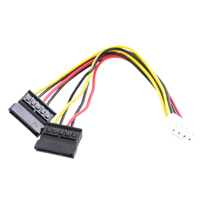 101-502-130 - CABLE DOBLE DE CORRIENTE SATA / COMPATIBLE CON DVRS EPCOM Y HIKVISION / 15 CM DE LONGITUD