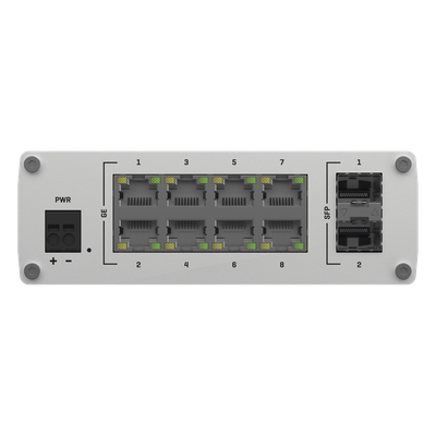 TSW210 - Switch Industrial No-Administrable / 8 Puertos Gigabit / 2 SFP 1G / IP30 / -40°C a +75°C / 4.53 x 3.74 x 1.10 pulgadas
