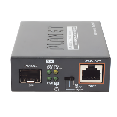 GUP-805A-60W - Planet Convertidor de Medios PoE++ / 1x RJ45 Gigabit / 1x SFP 100/1000BASE-X GUP-805A-60W