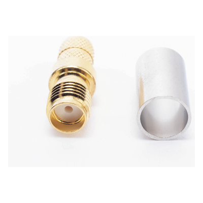 TT-SM-0023 - Conector RF / SMA Hembra Inverso / Anillo Plegable / Compatibilidad RG-8/X, LMR-240 / Oro/Oro/Teflón