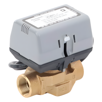 VC4011AK1000T - Válvula Motorizada de 2 Vías / Actuador Integrado / Conexión BSPT 3/4" / Control On/Off / 100-130 VCA / Flujo Bidireccional