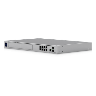UDM-PRO-MAX - Cloud Gateway 10G / Rack 1U / 8x 1 GbE + 1x 2.5 GbE + 2x 10G SFP+ / IDS/IPS 5 Gbps / 2000 Clientes / 2 Bahías HDD 3.5" RAID 1 / SSD 128 GB