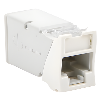 Z6-02 - Jack UTP Categoría 6 / Montaje Híbrido Plano y Angulado / Terminación Z-Tool / Control de Ruido Interno / Color Blanco