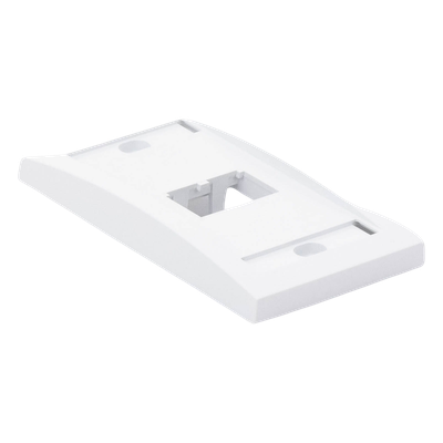CFPE2WHY - Placa de Pared Vertical / 2 Puertos Mini-Com / Etiqueta y Cubierta Integradas / 2.75 x 4.5 in / ABS / Blanco