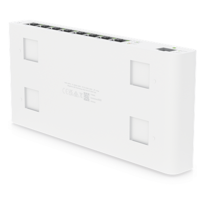 UISP-S - Switch PoE Pasivo / 8 Puertos GbE / 1 Puerto SFP / 110 W (27 V) / 30 W por Puerto / Aislamiento de Puertos / DHCP Snooping