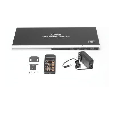 TT-414-V2.0 - MATRICIAL 4 x 4 / 4 Entradas y 4 Salidas en HDMI / 4K × 2K @ 60Hz / 18Gbps / HDMI 2.0 / HDCP 2.2 / 3D / Conmutación por Botón, RS232 o Control Remoto / IDEAL PARA CENTROS DE MONITOREO, COMPARACION Y ANALISIS.