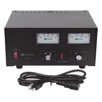 VS-35M - Fuente de poder 13.8Vcc, 35A, lineal, voltaje y corriente variable con medidores
