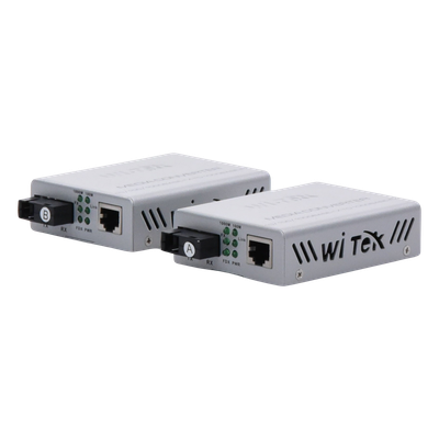WIMC101G - Convertidor de Medios / Alcance 20 km / 1 Puerto SC/UPC 1000 Mbps / 1 Puerto RJ45 1000 Mbps / Longitud de Onda Tx 1310nm Rx 1550nm / Par A y B