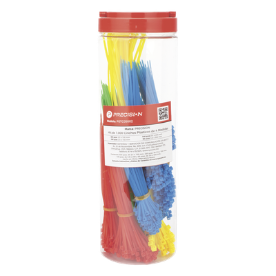 PST-C05-002 - Precision Kit de Cinchos Plásticos / 1000 Piezas / 4 Medidas PST-C05-002