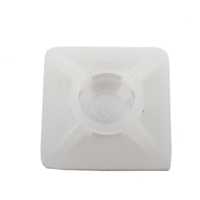 TH-BASE-CIN - Base Autoadherible para Cinchos / 19x19 mm / Nylon Resistente / Temperatura -10°C a 50°C / Paquete 100 Piezas / Orificio Central para Tornillo