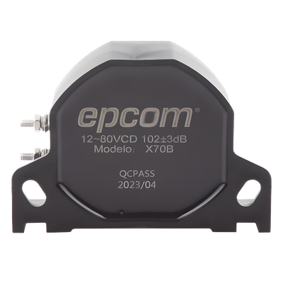 X70B - Alarma de Reversa Vehicular / 105±3 dB / 12-80 Vcc / IP67 / 70 mm / Soporte Universal