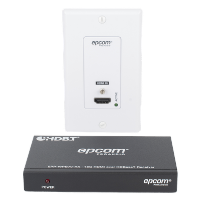 EPP-WPB70 - Epcom Proaudio Extensor HDBaseT de Placa de Pared / 4K2K@60Hz / 40 m (131.2 ft) EPP-WPB70