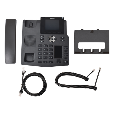 X4 - Teléfono IP empresarial para 4 líneas SIP con 2 pantallas LCD, 6 teclas BLF/DSS, conferencia de 3 vías, PoE