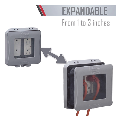 HUB-ML-2500G - Hubbell Cubierta Impermeable / 2 Entradas / Montaje Vertical HUB-ML-2500G