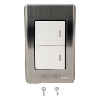 JTL-E7505 - Apagador Doble de 10 A/ 127 V CA ~ 60 Hz / Placa de Acero.