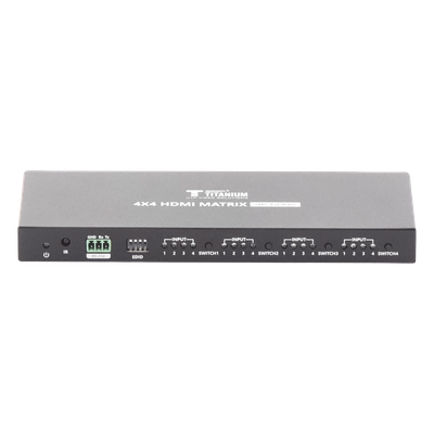 TT414PRO - Switch Matricial HDMI / 4x4 / 4K UHD 4096x2160@60Hz / HDR10 / 18 Gbps / 600 MHz / Audio 7.1 / EDID / Downscaling Automático