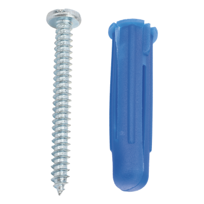 TP-3-KIT - Kit de Fijación / 6 Taquetes de Expansión Doble 2" (50.8 mm) / 6 Tornillos 12 mm x 2" (50.8 mm) / Carga 140 kg / Azul