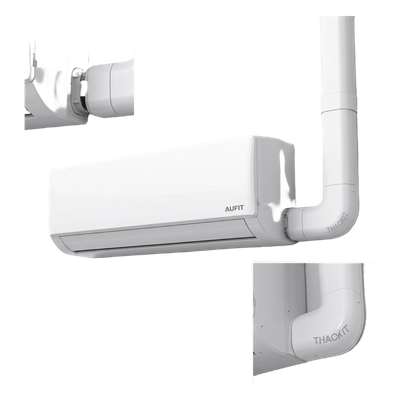 TH-AC-KIT - Kit de Canaletas para Aire Acondicionado / 11 Piezas / PVC Rígido / Interior y Exterior / 1 m (3.28 ft) de Longitud / -20°C a 75°C